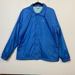 Bonobos Fielder Blue Lightweight Snap Button Coach Jacket Mens Size Large